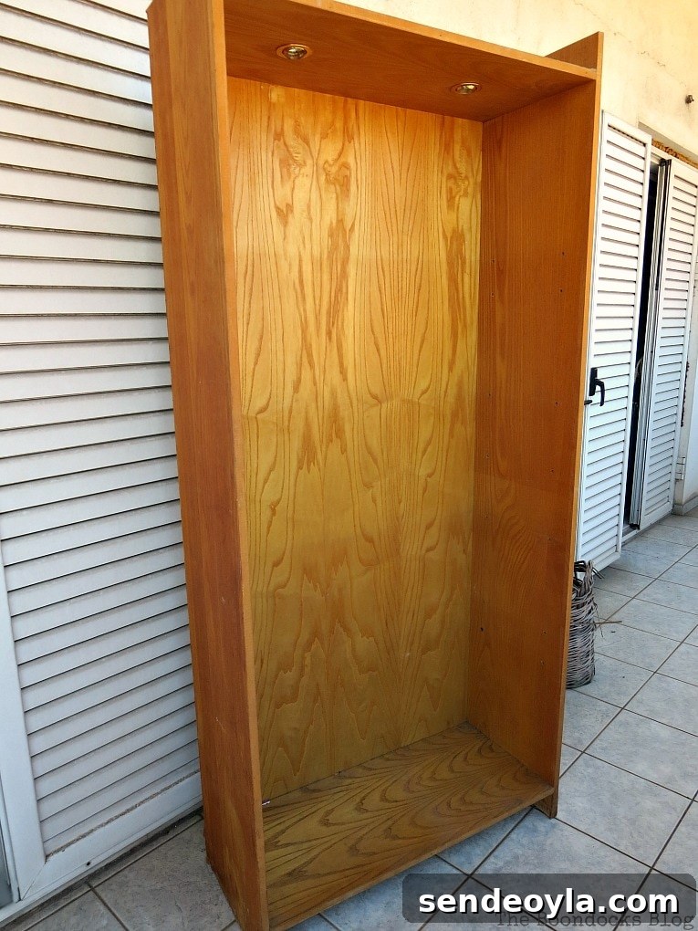 Avoid These Mistakes When Upcycling Bookcases 3 Old wooden bookcase.