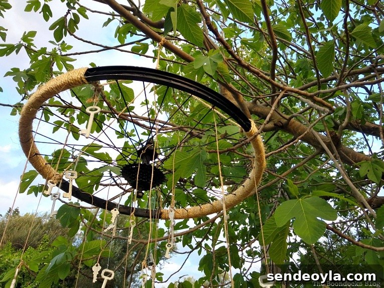 How to Upcycle a Tire Rim into a Unique Wind Chime 11 a view of the tied keys, How to Re-purpose a tire rim into a Unique wind chime - Int'l Bloggers Club