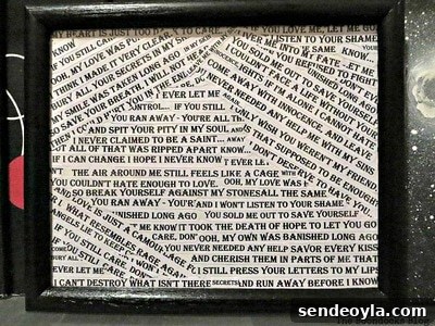Lyrics as Framed Art