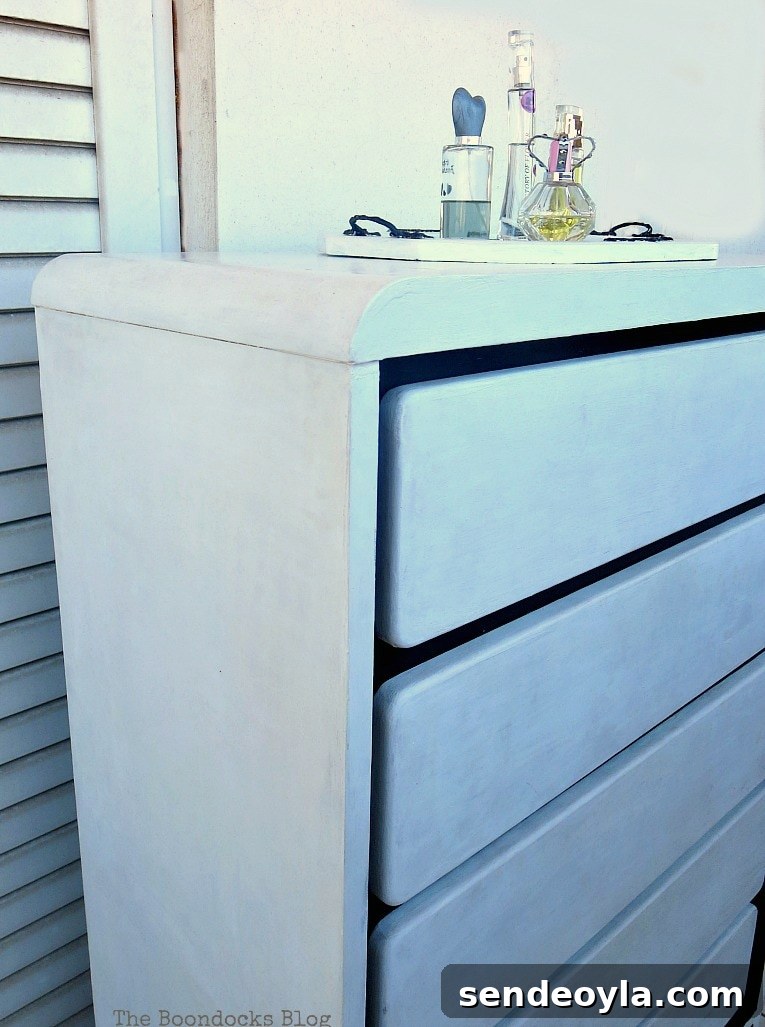 Dresser in blue room