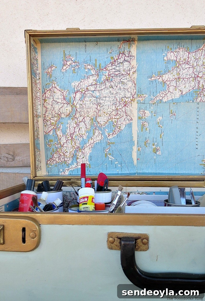 Vintage Suitcase interior, Two Year Blogoversary and my Favorite Posts