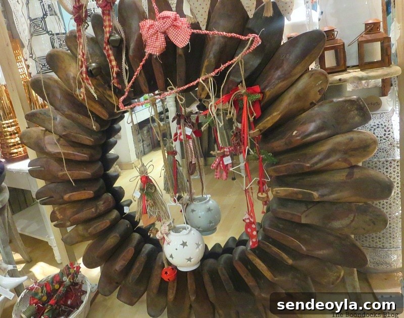 wreath made from wooden shoe forms, My Favorites from Around Town