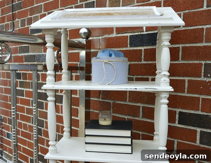 finished dictionary stand, How to Upcycle a Dictionary Stand with Chalk Paint www.theboondocksblog.com