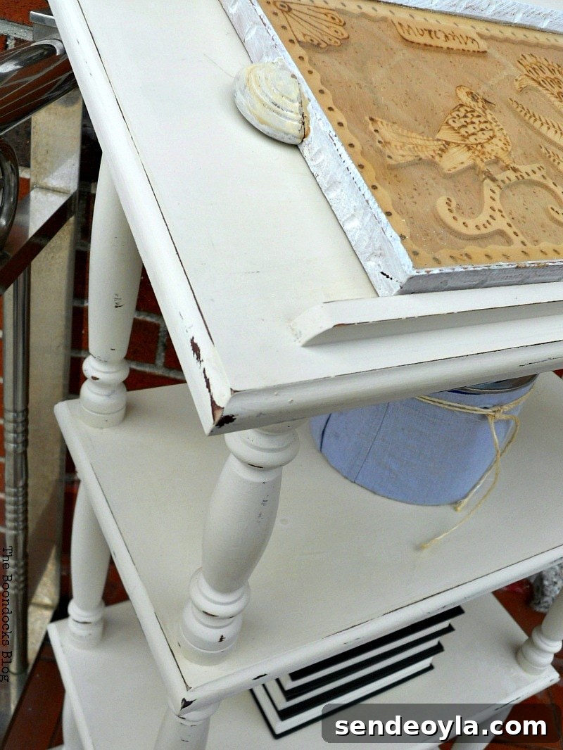 close up, How to Upcycle a Dictionary Stand with Chalk Paint www.theboondocksblog.com