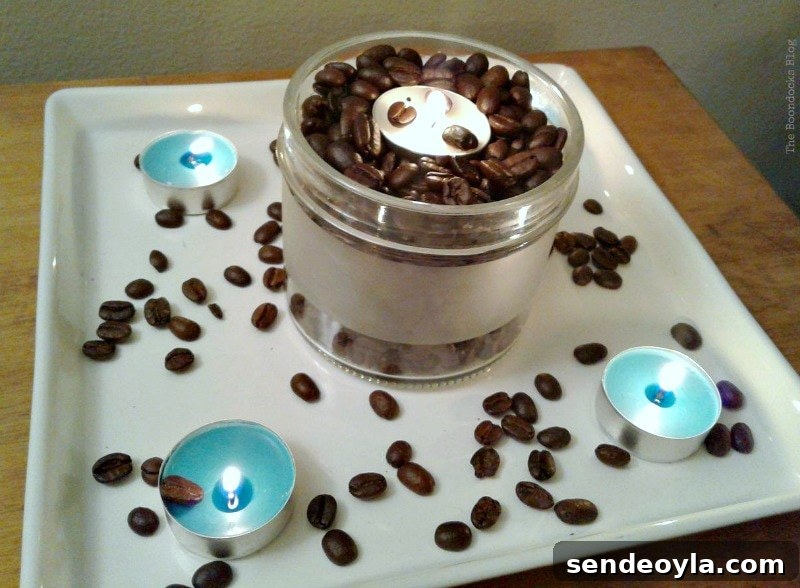 yummy smell of beans permeated the house, Coffee with Tealights please www.theboondocksblog.com
