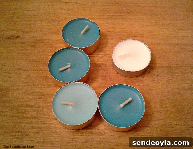 tealights n blue and white, Coffee with Tealights please www.theboondocksblog.com