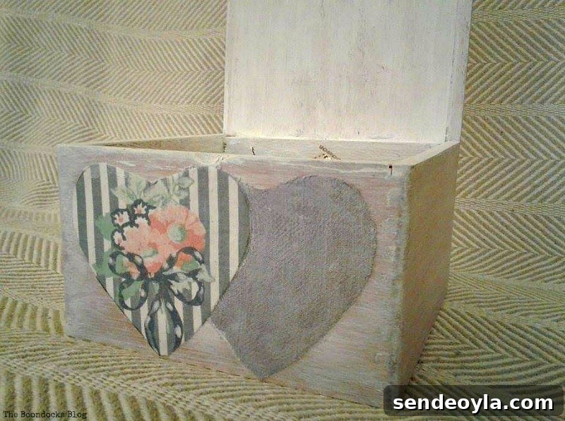 Personalized Valentine's Day Wooden Gift Box 12 subtle hearts on outside of wooden box, Valentine's Day Wooden Gift Box www.theboondocksblog.com