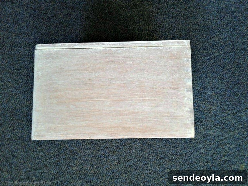 white washed wooden box, Valentine's Day Wooden Gift Box www.theboondocksblog.com