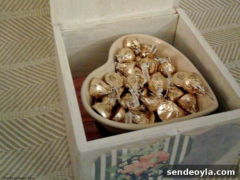 Personalized Valentine's Day Wooden Gift Box 9 heart shaped bowl inside box, Valentine's Day Wooden Gift Box www.theboondocksblog.com