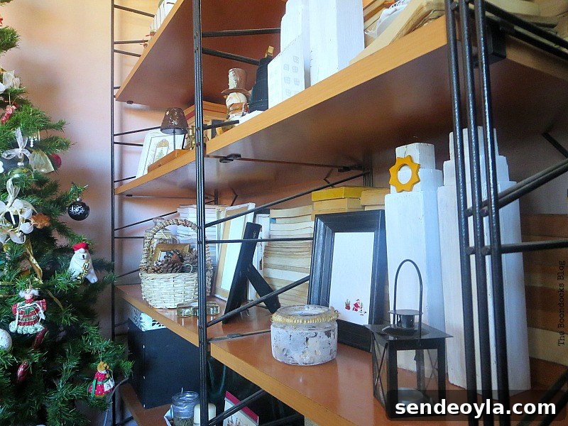 Angled view of wall unit, How to Repurpose your Decor for a Unique Christmas Look