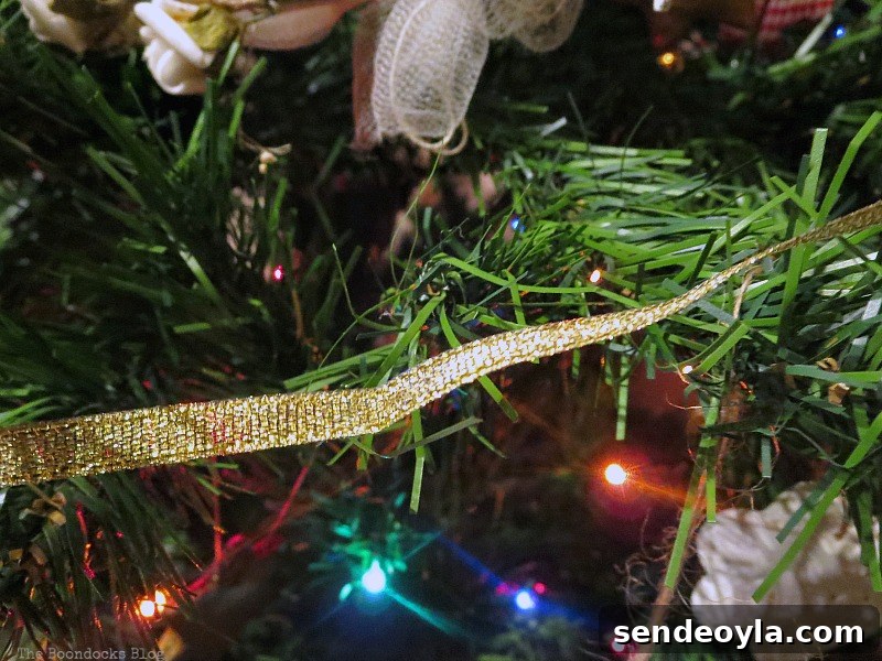 Creative DIY Ideas to Upcycle Your Christmas Tree 11 Gold ribbon
