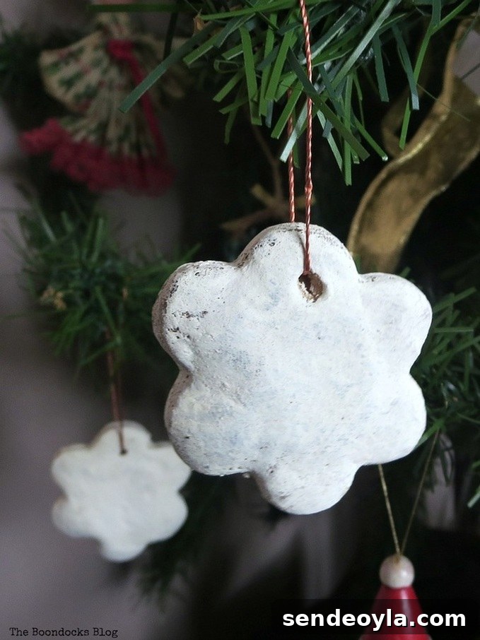 Creative DIY Ideas to Upcycle Your Christmas Tree 16 White dough ornament