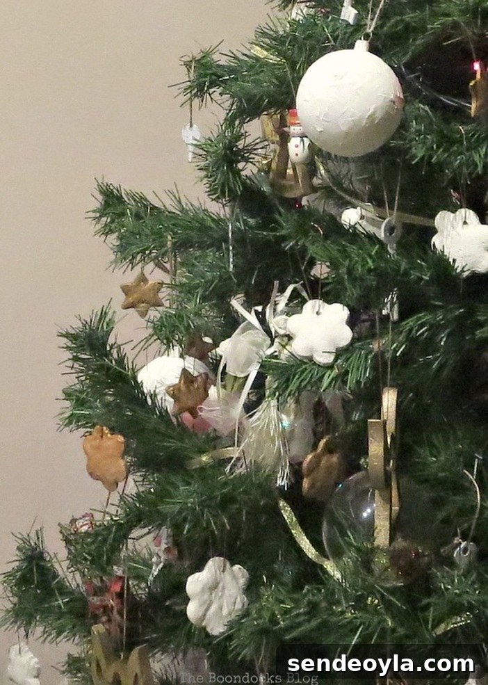 The tree with the ornaments