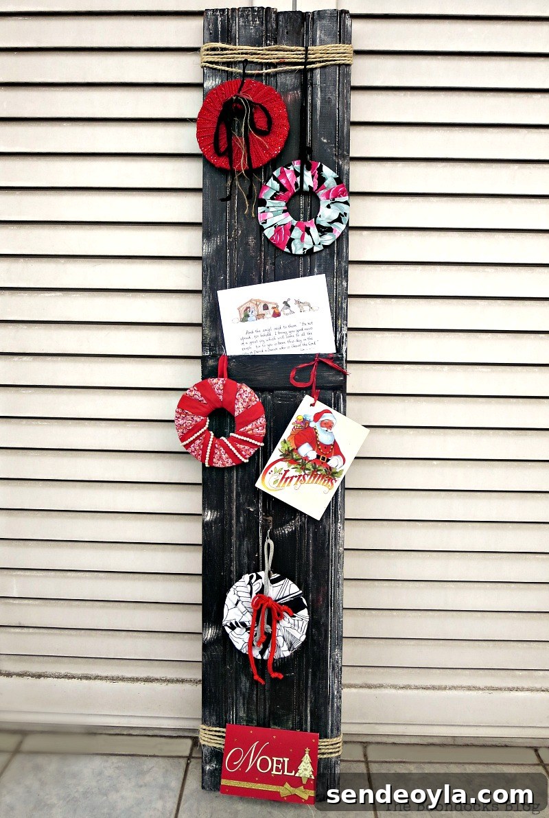DIY Christmas Card and Ornament Display Ideas 13 A wooden board used as display. A Display for Christmas Cards and Ornaments