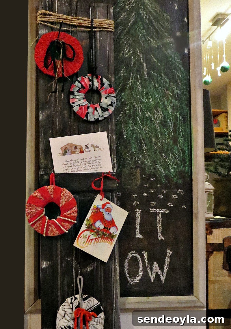 DIY Christmas Card and Ornament Display Ideas 12 The board next to the wall, A Display for Christmas Cards and Ornaments
