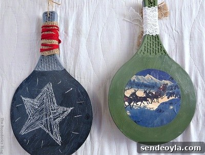 Repurposed Table Paddles into Christmas Decorations