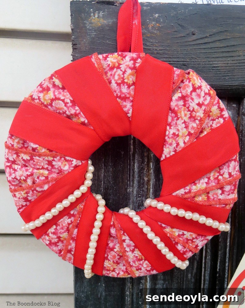 DIY Christmas Card and Ornament Display Ideas 7 A red and floral handmade ornament, A Display for Christmas Cards and Ornaments