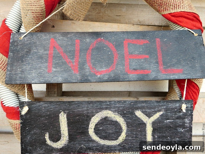 One sign cut into two pieces, Easy Chalkboard signs for the Holidays www.theboondocksblog.com