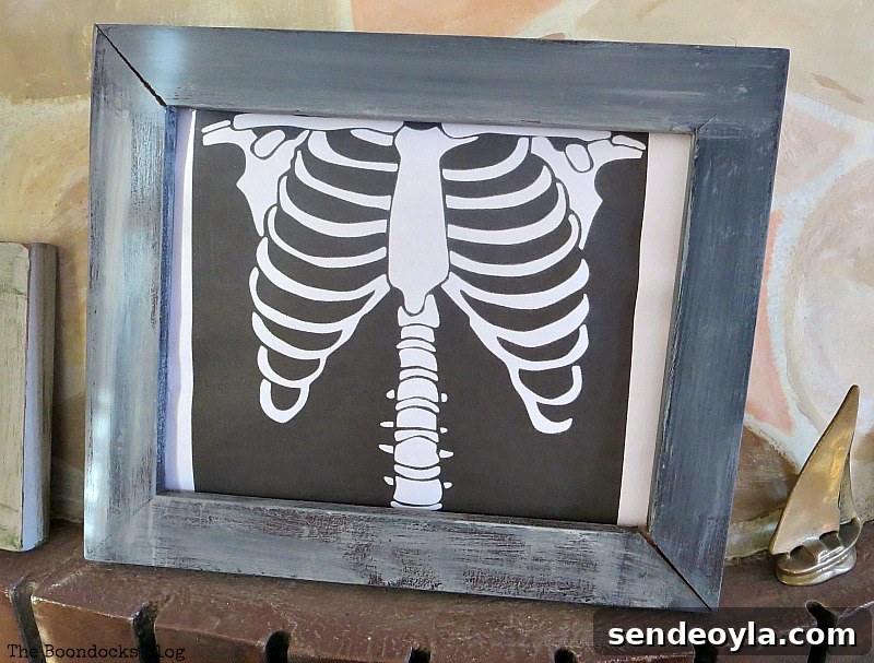 Skeleton as art, Paranoid Man goes to the Halloween Party