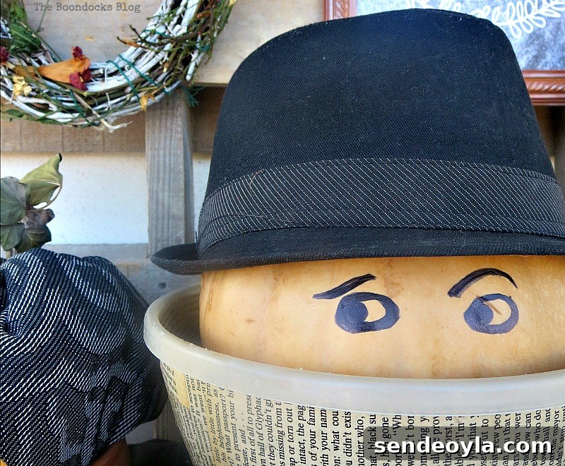 Pumpkin with black hat