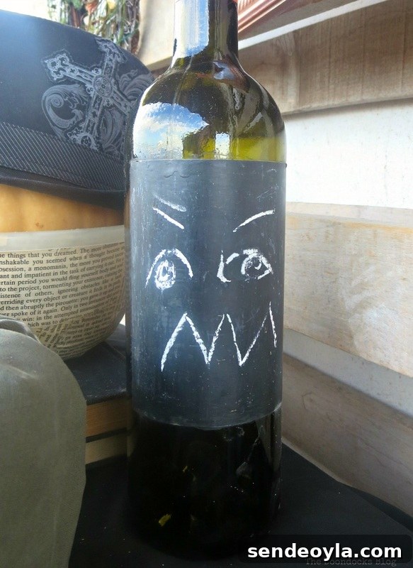Chalkboard bottle, The Paranoid Man Pumpkin Craft