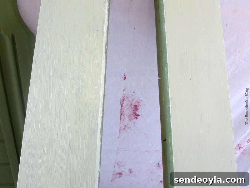 Third coat of paint, How to Makeover an Old Wooden Bed Frame