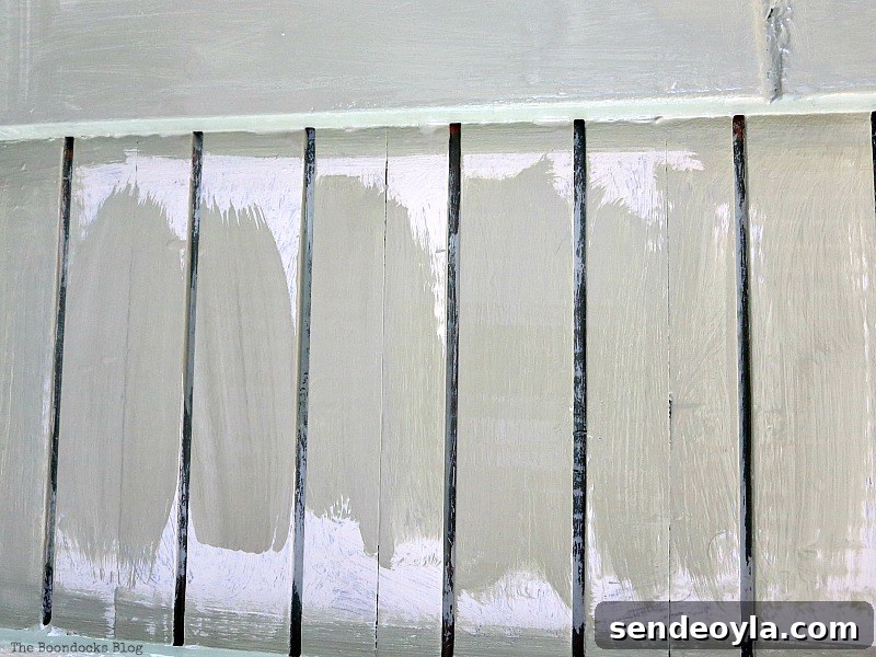 Final coat of paint, How to Makeover an Old Wooden Bed Frame