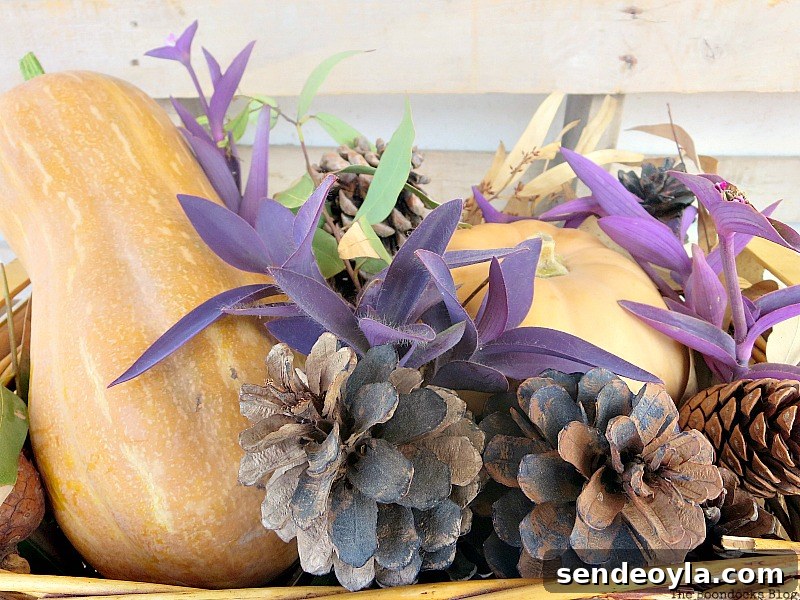 pumpkins, Easy DIY Fall Eucalyptus Vignette www.theboondocksblog.com