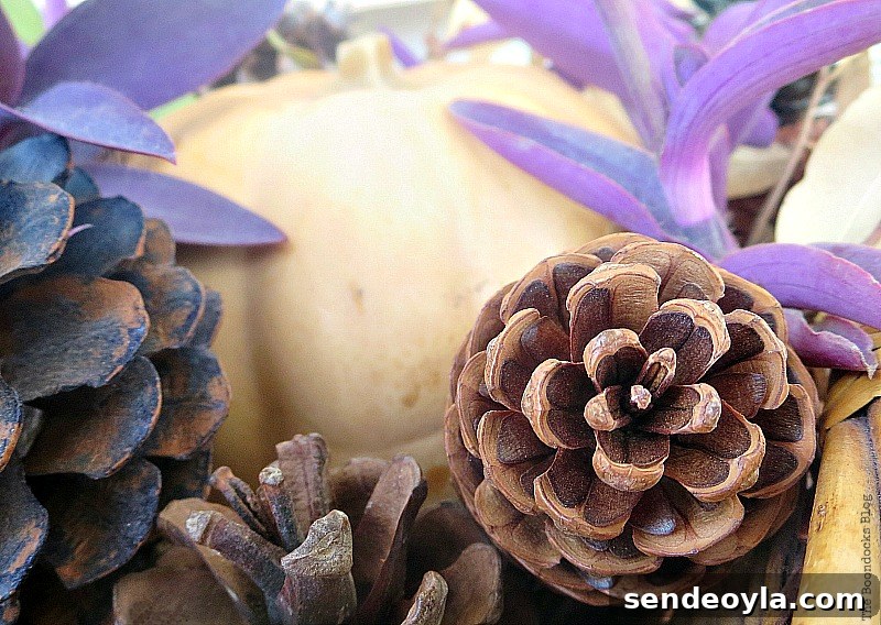 Beautiful pinecones, Easy DIY Fall Eucalyptus Vignette www.theboondocksblog.com