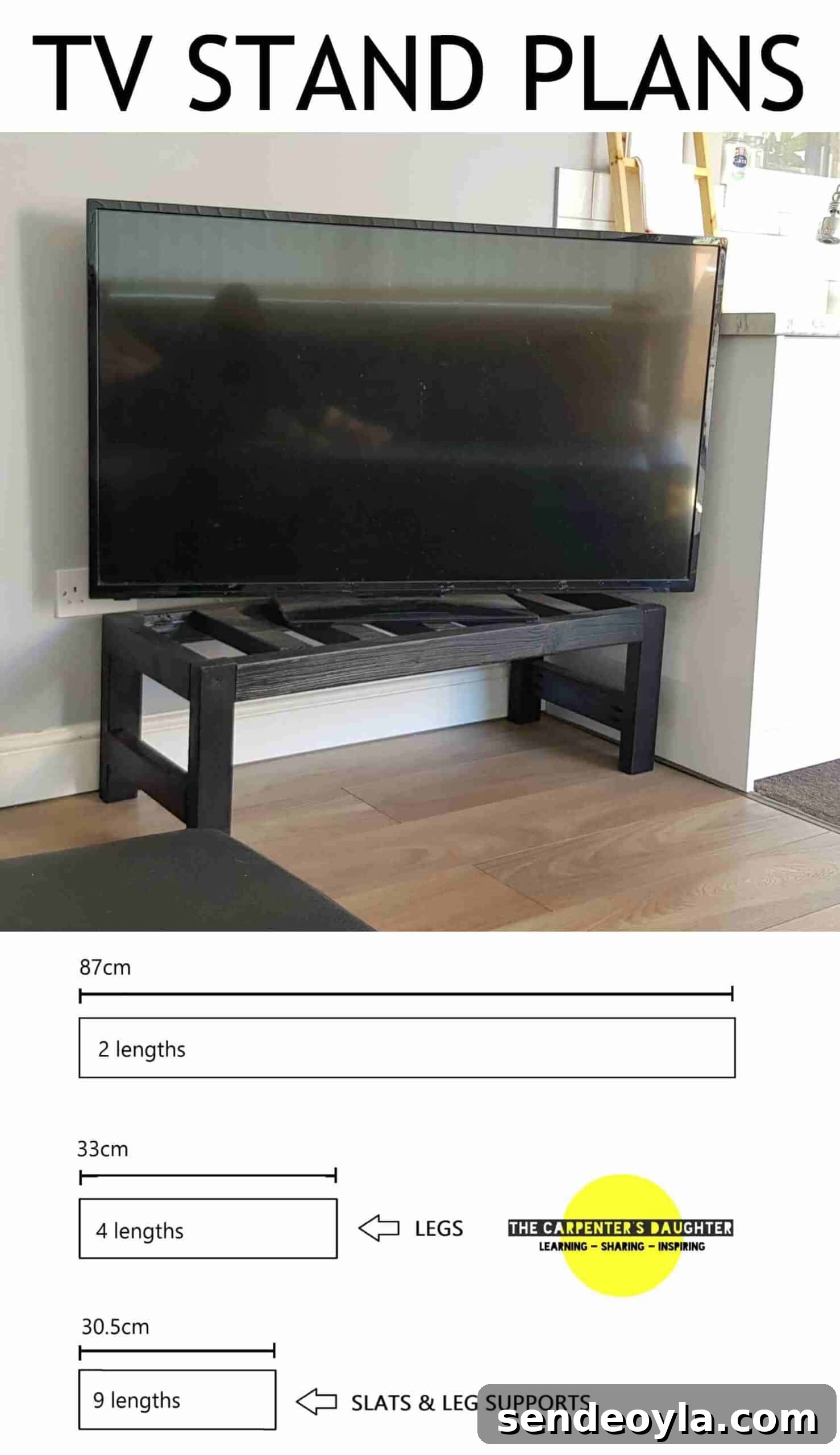 DIY TV Stand from Scrap Wood: Step-by-Step Guide 5 Free DIY TV stand plans using offcuts of CLS 60mm x 38mm structural timber