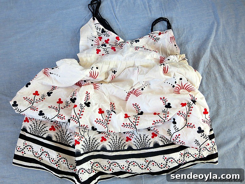 DIY Upcycled Backpack from Old Clothes 6 Dress chosen for repurposing