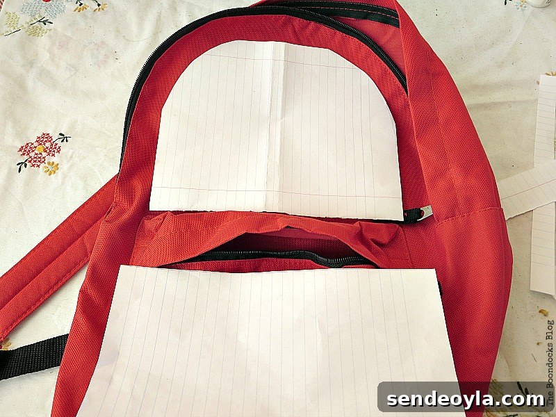 DIY Upcycled Backpack from Old Clothes 7 Paper templates for fabric pieces