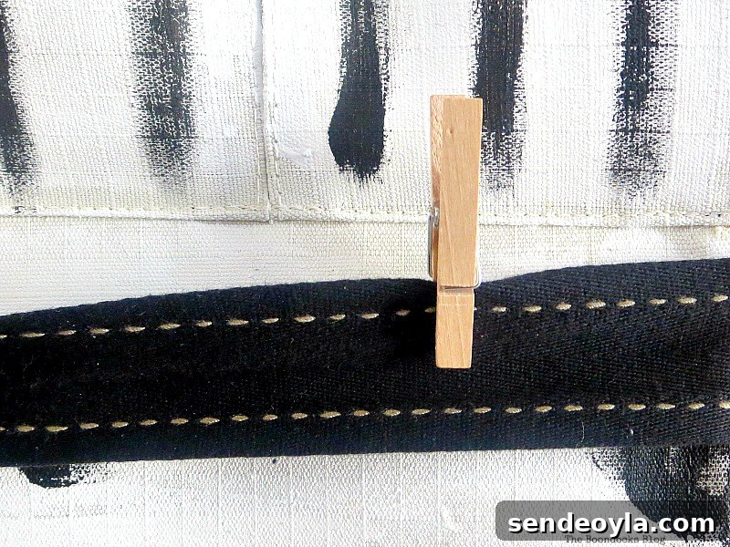 DIY Hanging Organizer for Back-to-School Supplies 8 Clothespins on the ribbon, How to make a back to school hanging organizer, Back to School blog Hop www.theboondocksblog.com
