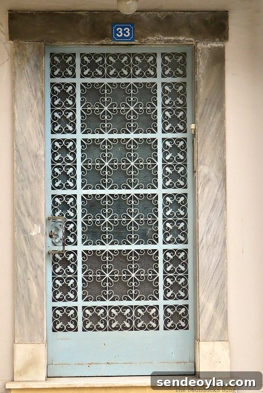 Light blue metal door, Doors and a Sorta Blogoversary