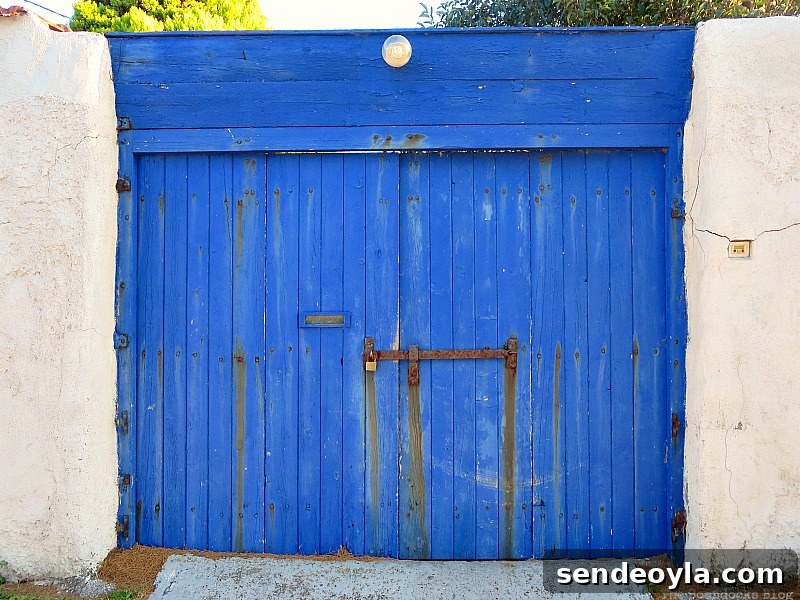 The Doors of Greece: A Kind of Anniversary 16 Blue wooden gate, Doors and a Sorta Blogoversary