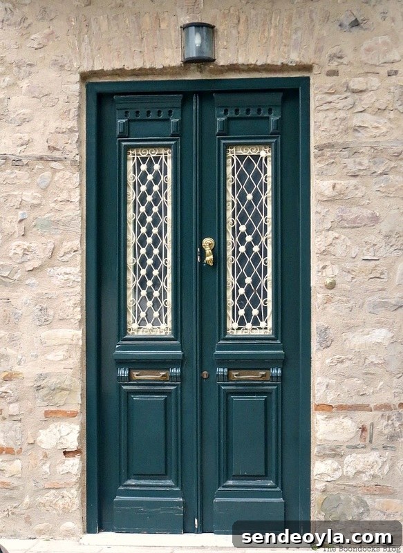 Green door with white trim, Doors and a Sorta Blogoversary
