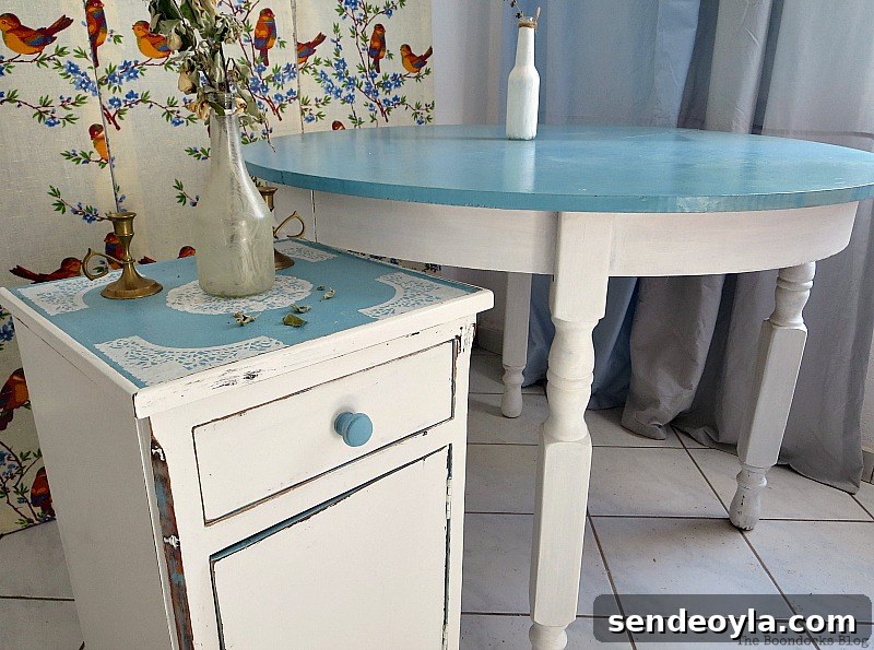 The doily top side table and the Greek beach table, The Doily Top Side Table www.theboondocksblog.com