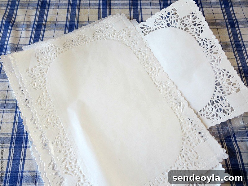 Paper doilies, The Doily Top Side Table www.theboondocksblog.com