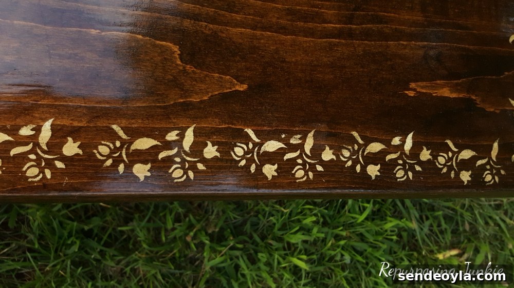 DIY Curbside Coffee Table Makeover 9 Sealing the table with polyurethane