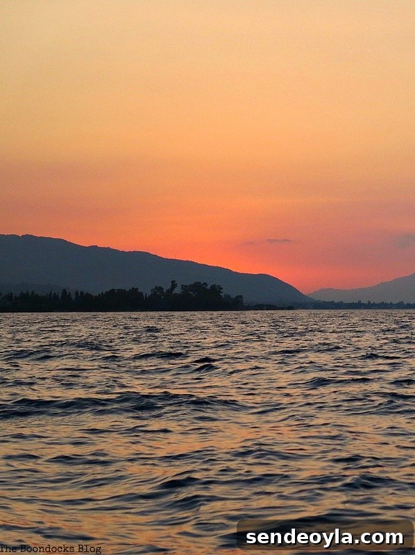 Intense color of the sunset, A Boat Ride into the Sunset www.theboondocksblog.com