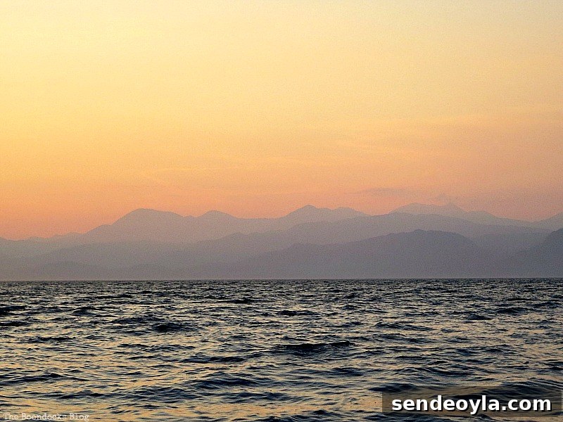 Mountain silhouettes, A Boat Ride into the Sunset www.theboondocksblog.com
