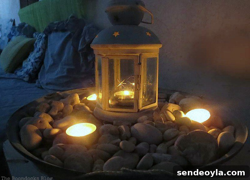 Upcycle a Grill into a Nautical Lantern 15 Nighttime, How to make a Nautical Lantern from a Grill - Int'l Bloggers Club Challenge www.theboondocksblog.com