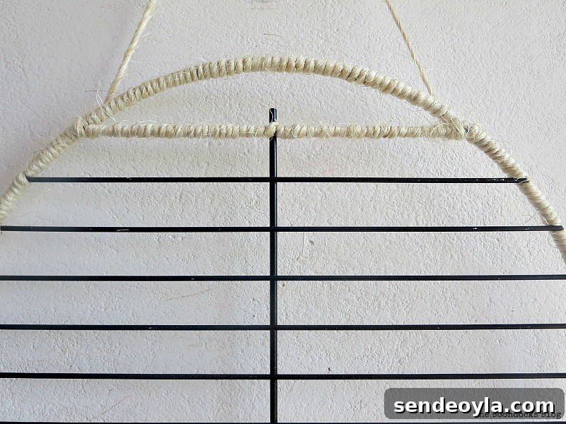 DIY Father's Day Photo Display Ideas 5 adding the twine, Wrapping it Up for Father's Day