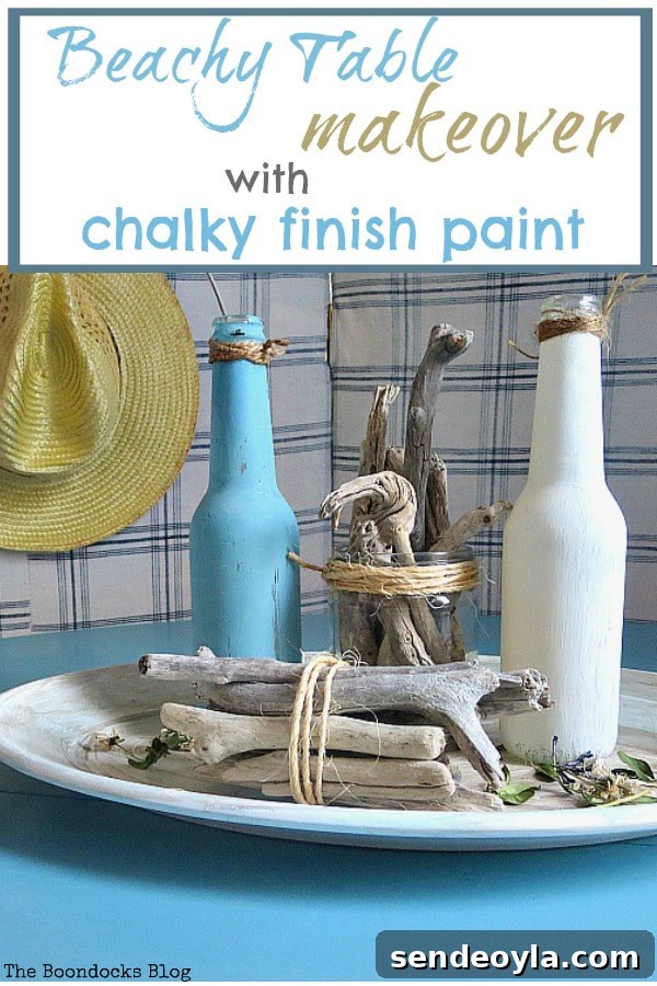 Beachy Table Makeover with Chalky Finish Paint