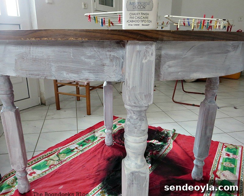 Painting the legs, Greek Beach Table - Int'l Bloggers Club Challenge