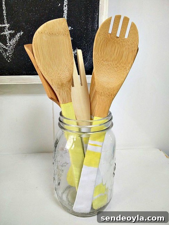 20 Creative DIY Mother's Day Gifts Mom Will Love 5 Painted wooden kitchen utensils