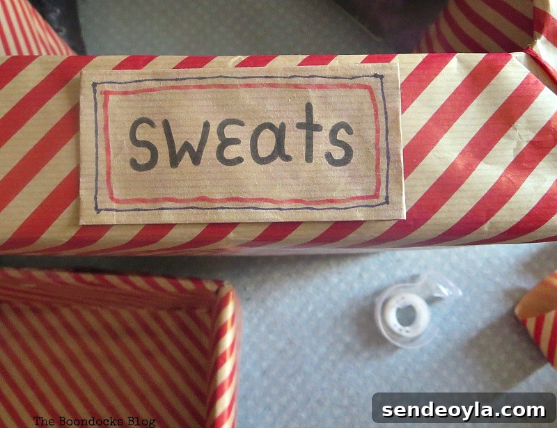 Labels, Pretty Boxes for Organizing Clothes in the Closet