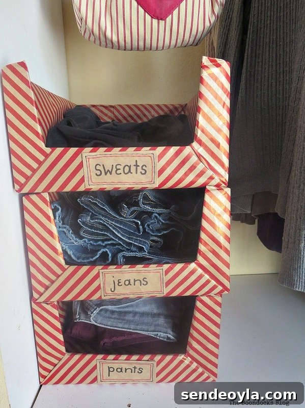 Pretty Boxes for Organizing Clothes in the Closet