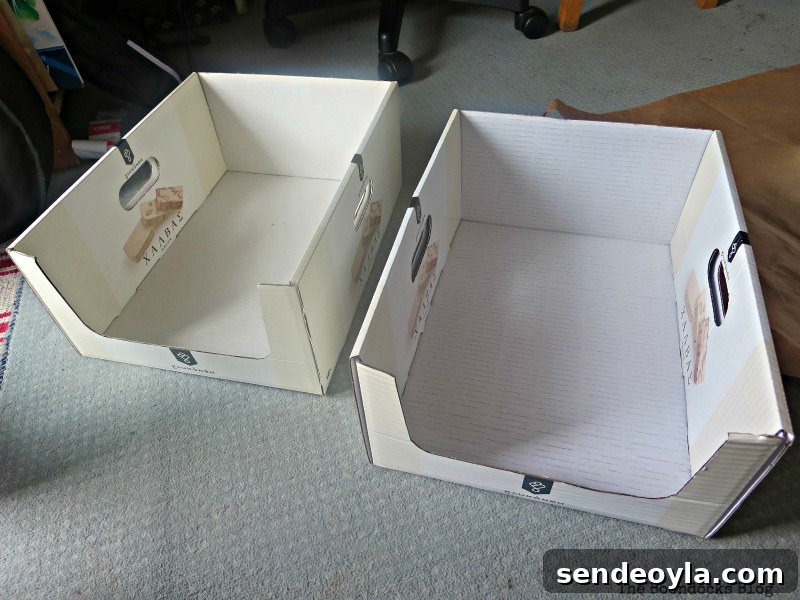 The boxes before, Pretty Boxes for Organizing Clothes in the Closet