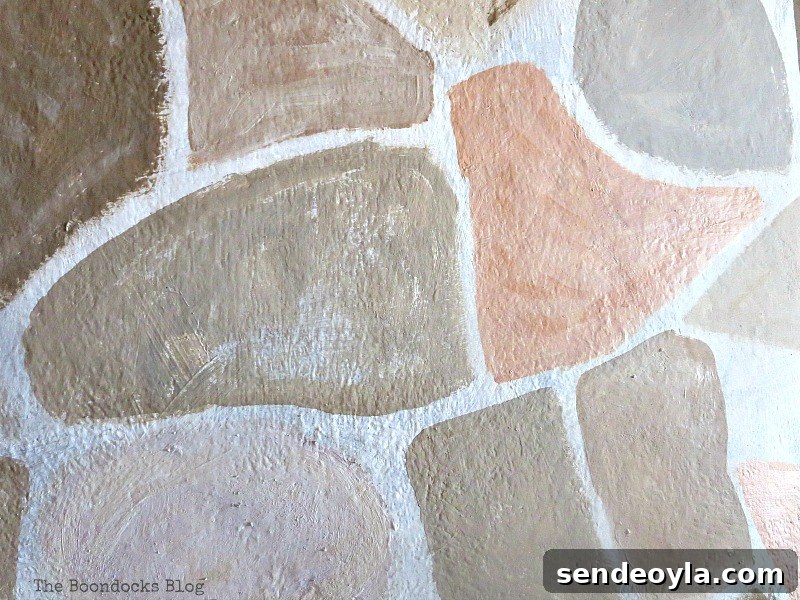 Long-Overdue Fireplace Makeover: Inspiring Before and After 6 Detail of stones of fireplace, The Long Overdue Fireplace makeover www.theboondocksblog.com
